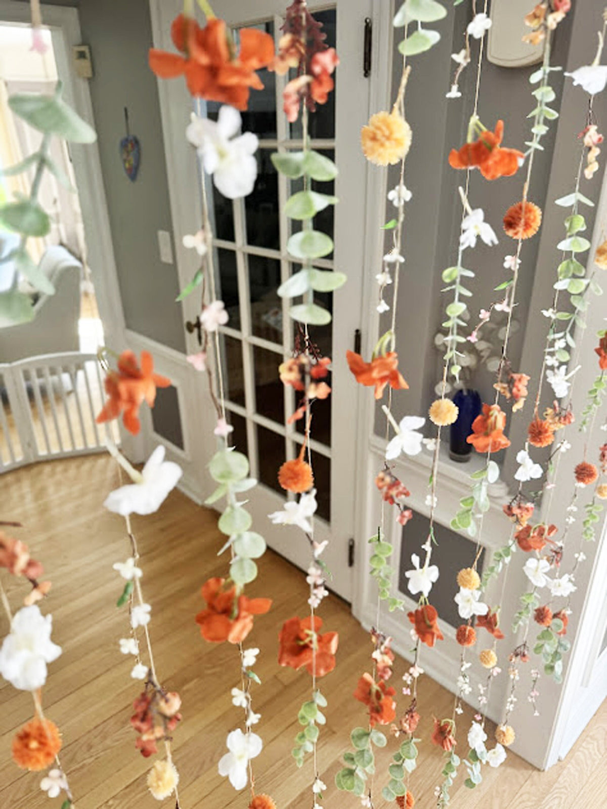 Cream and Rust Floral Garland for Fall