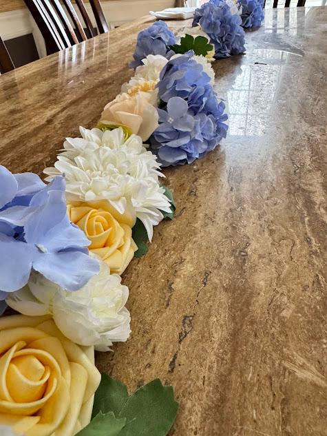 Blue Hydrangea Table Centerpiece