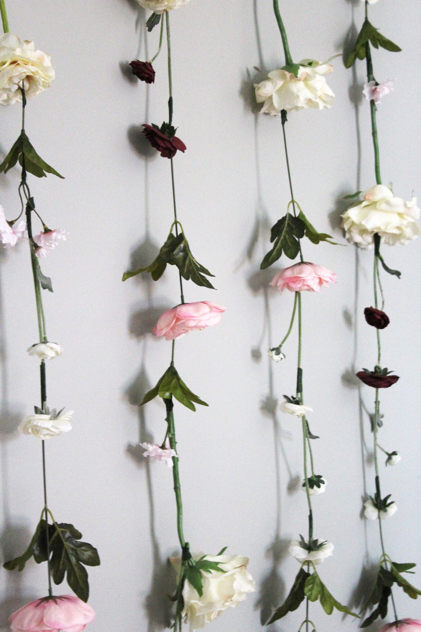 Pink & Burgundy Hanging Floral Garlands