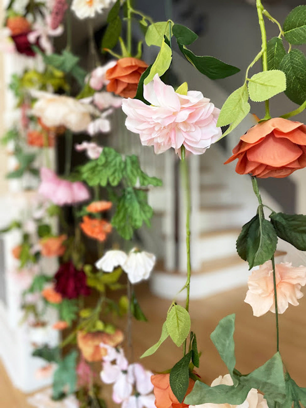 Cream, Burgundy and Terracotta Floral Garlands