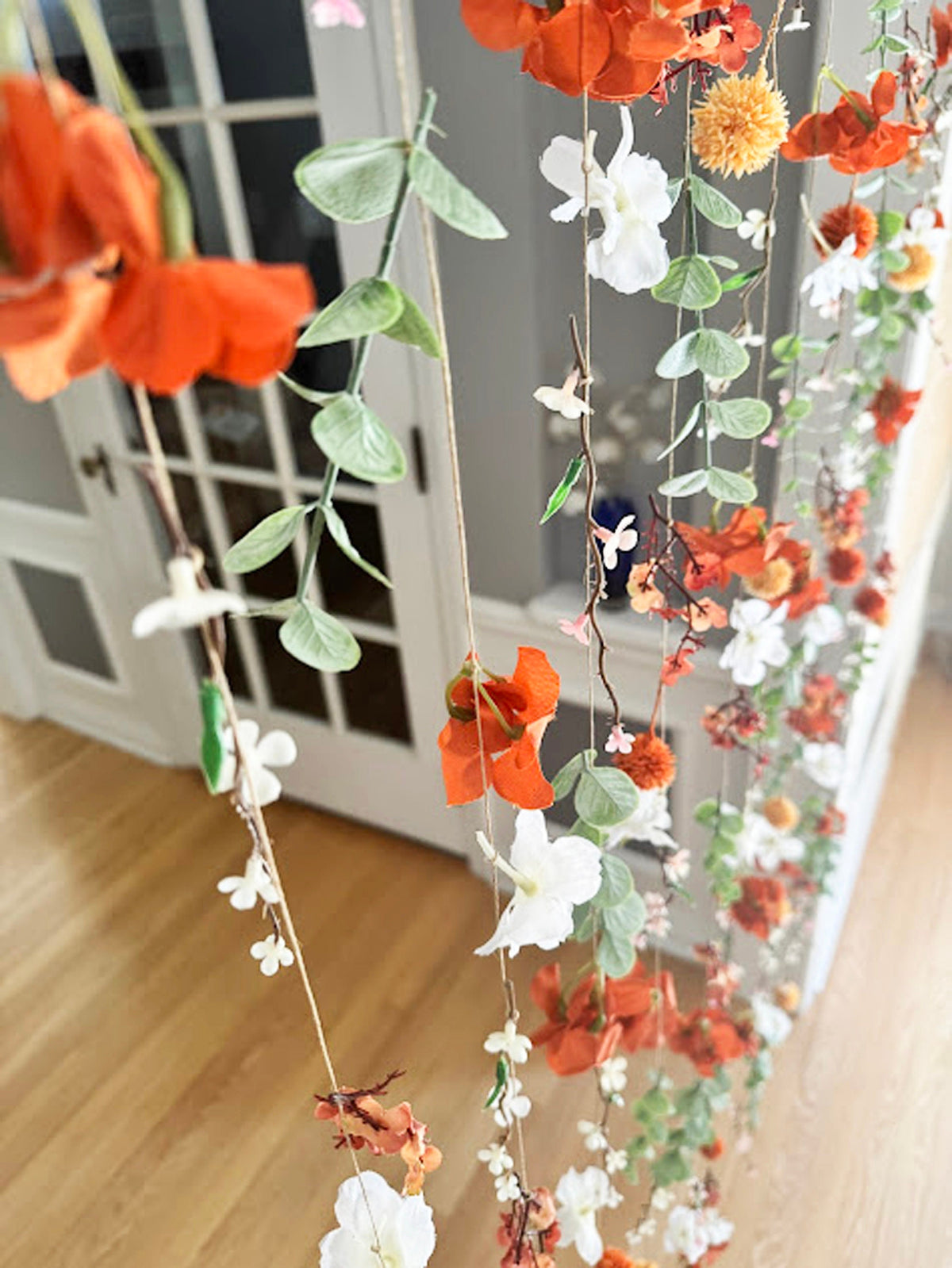 Cream and Rust Floral Garland for Fall