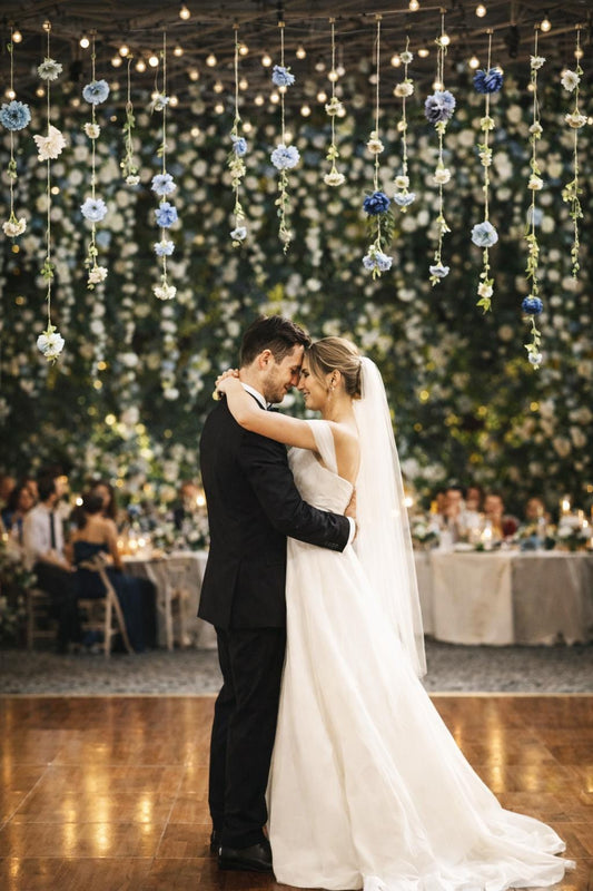 Blue & White Floating Flower Garland