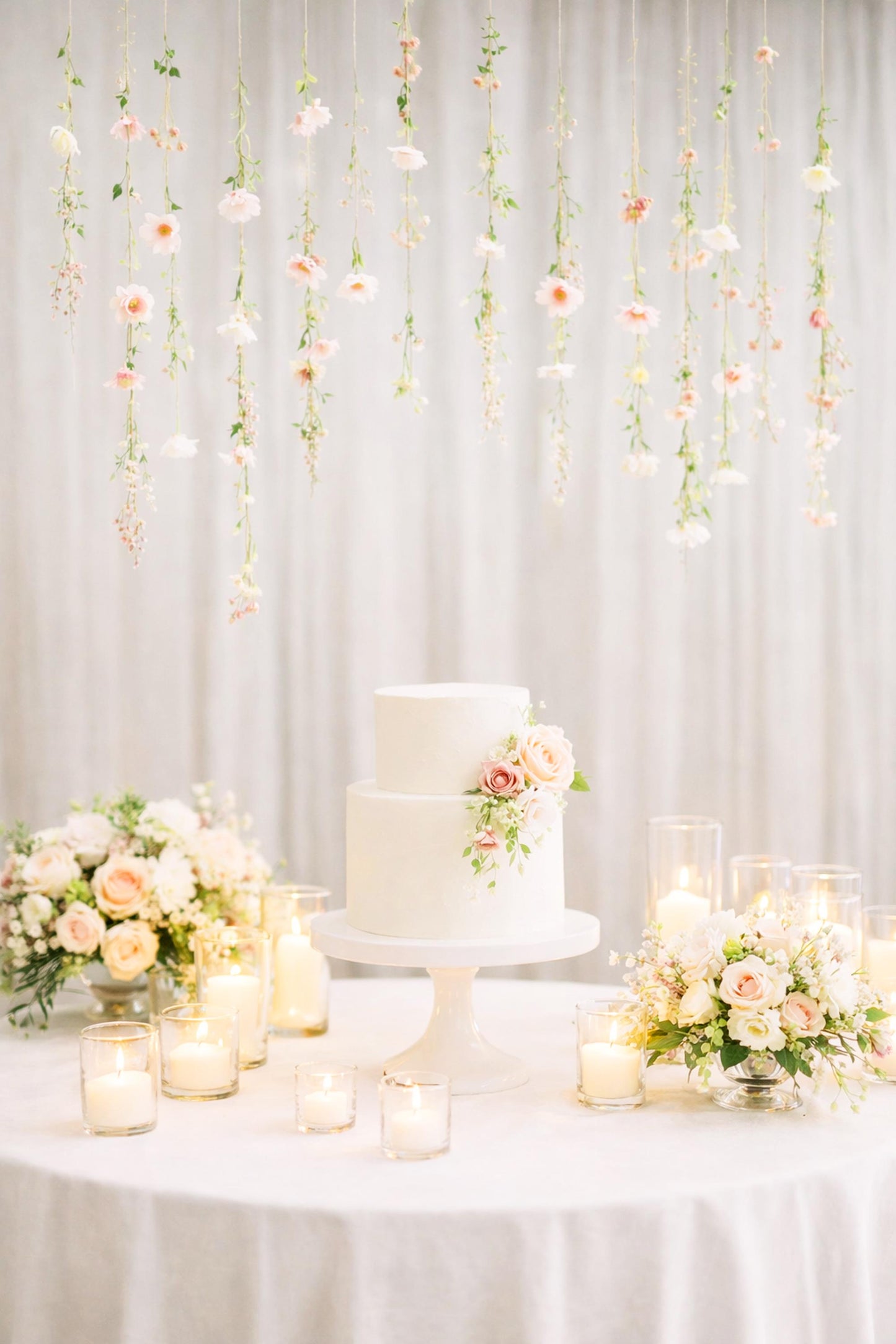 Peach & Pink Pastel Wildflower Hanging Garland