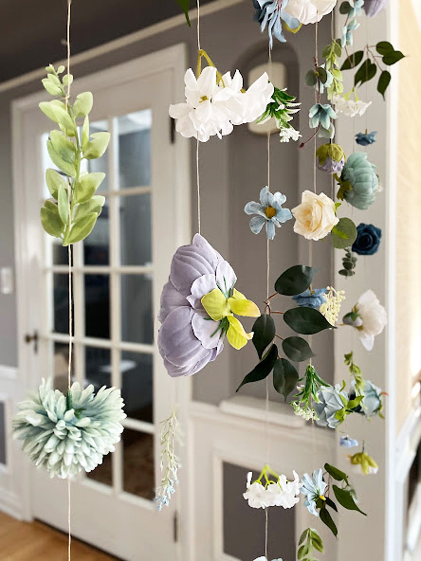 Blue & White Floating Flower Garland