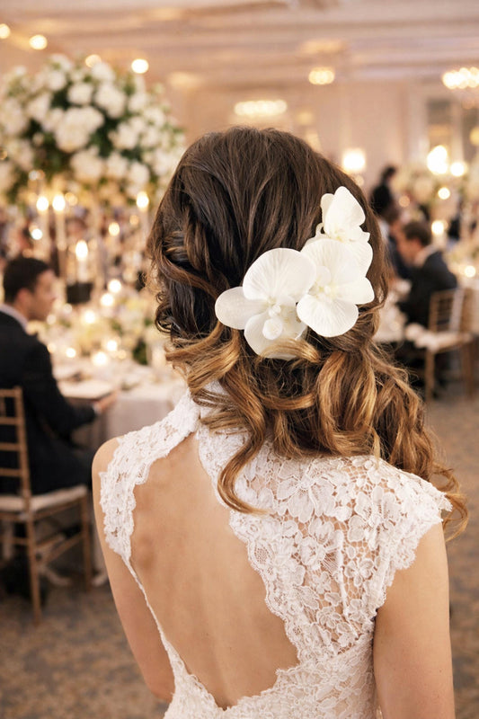 Bridal Orchid Hair Pins
