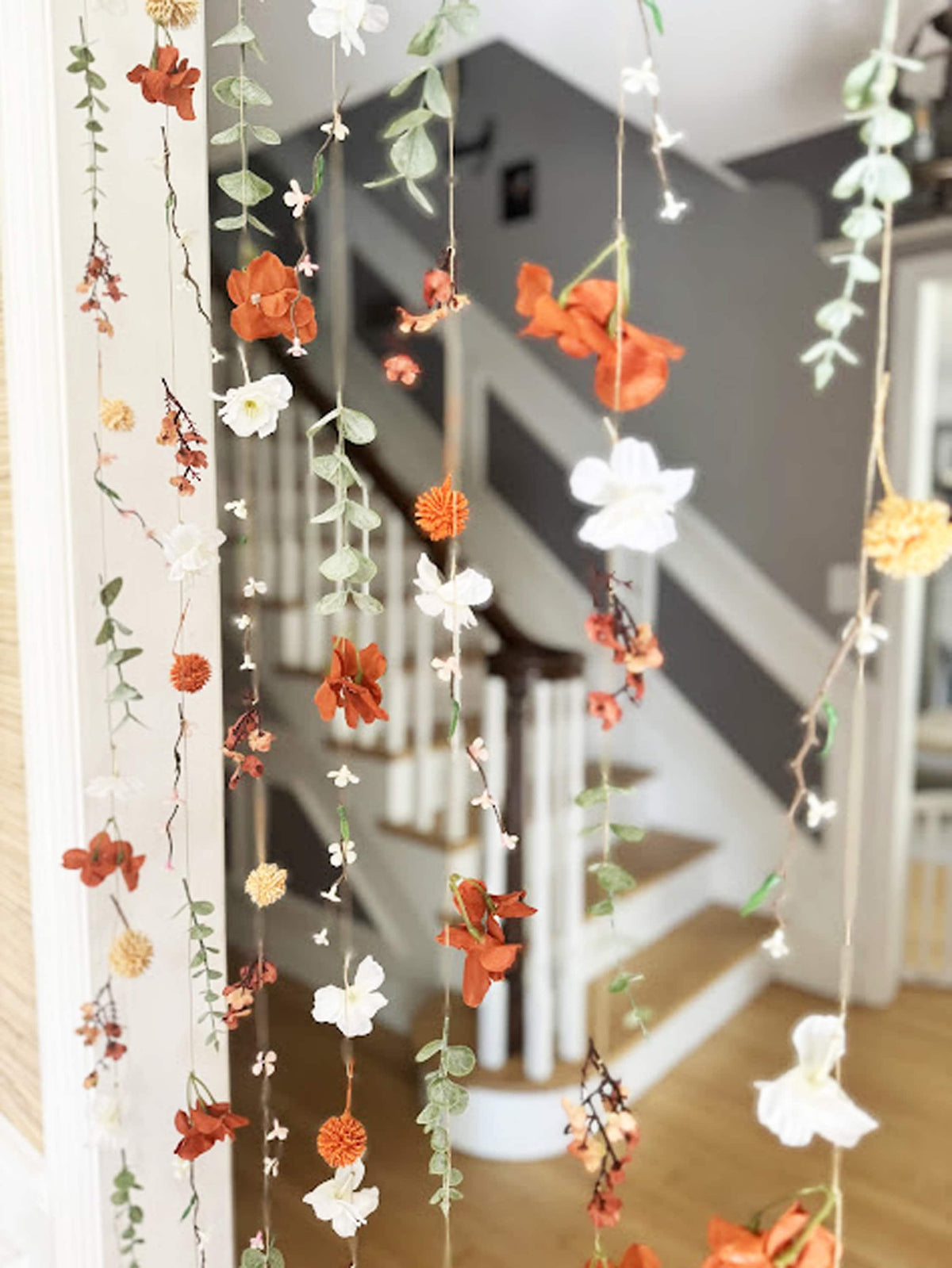 Cream and Rust Floral Garland for Fall