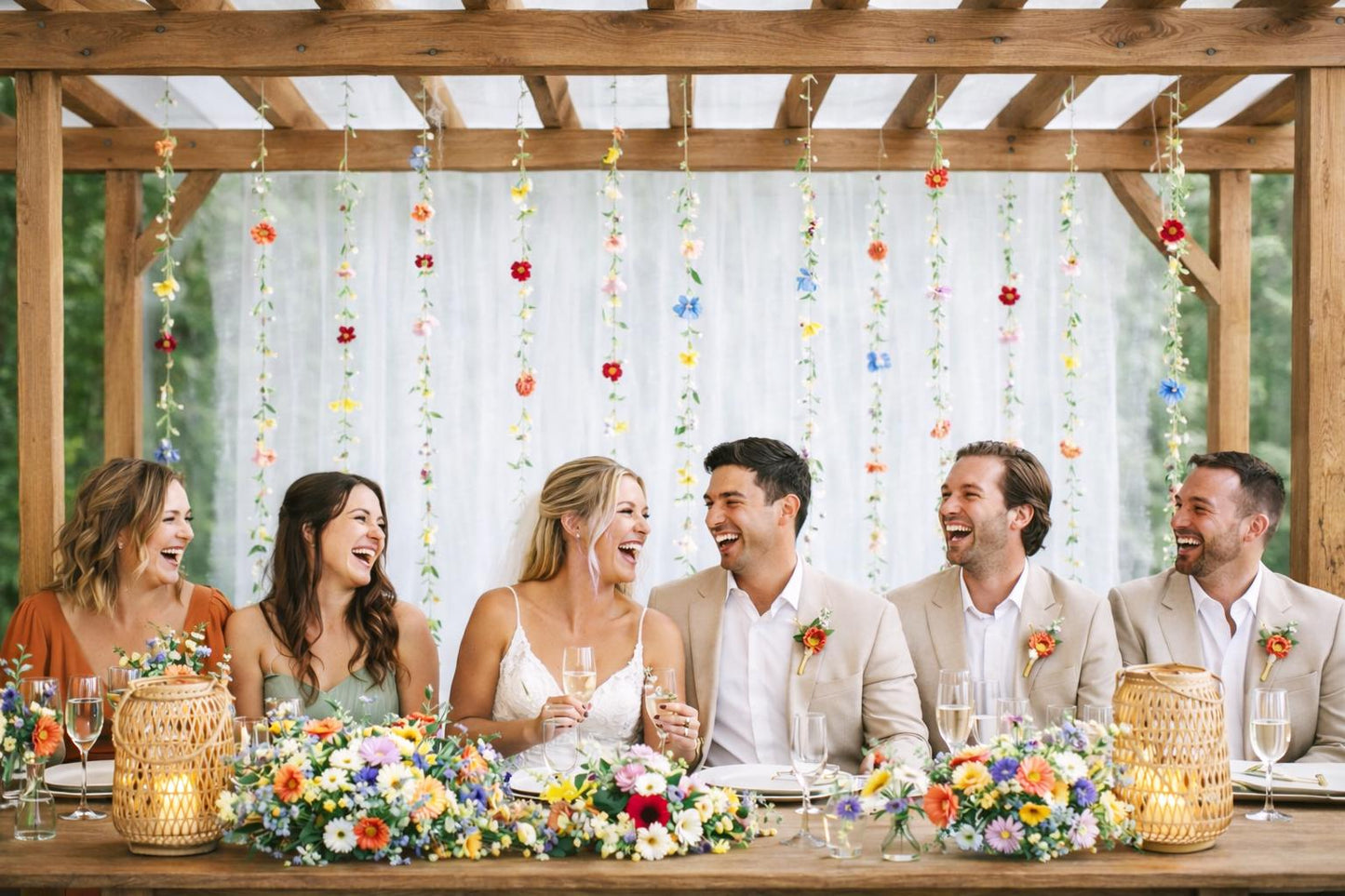 Colorful Hanging Flower Garlands