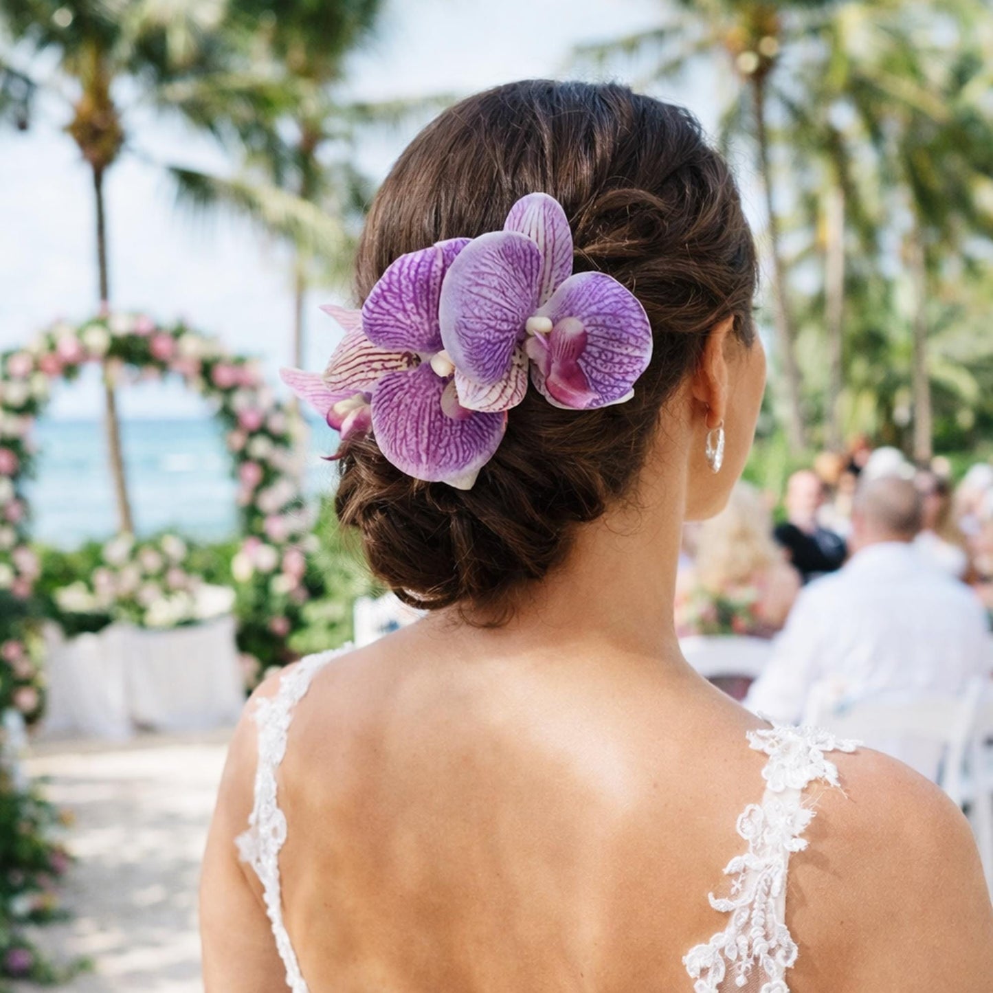 Tropical Orchid Hair Pins