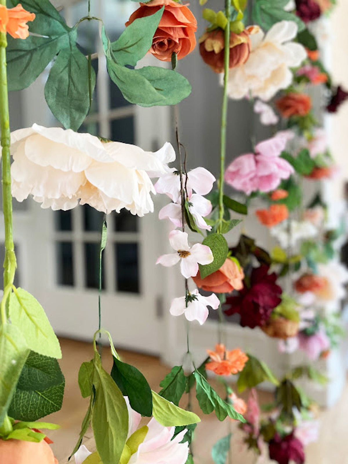 Cream, Burgundy and Terracotta Floral Garlands