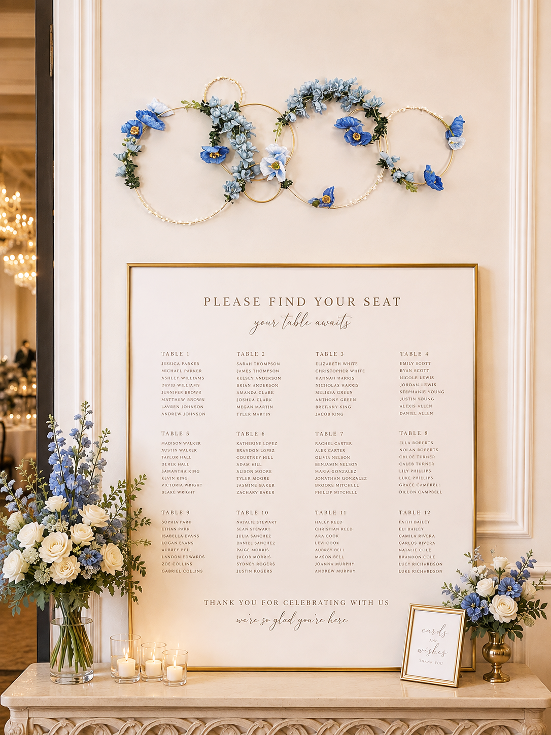 Modern Ceiling Floral Hoop Wedding Decor