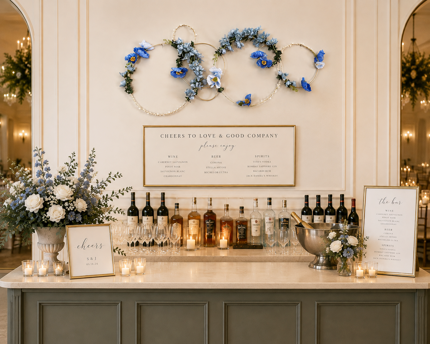 Modern Ceiling Floral Hoop Wedding Decor