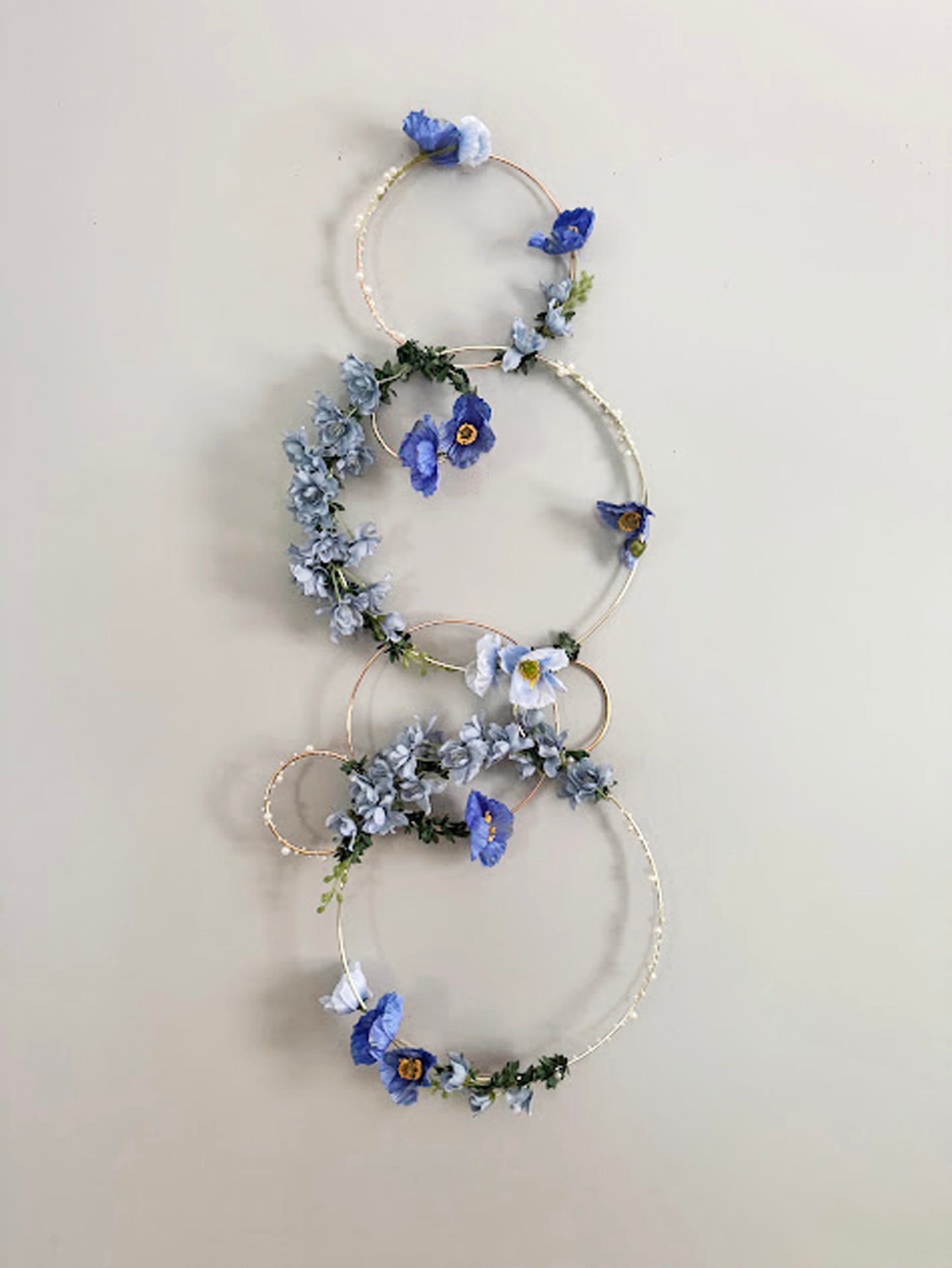 Blue Floral Hoop Ceiling Installation