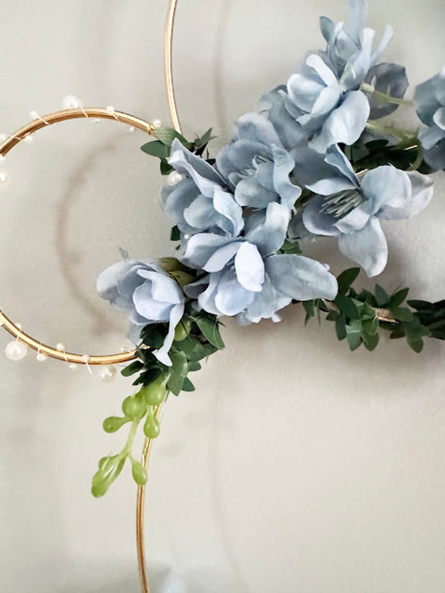 Blue Floral Hoop Ceiling Installation