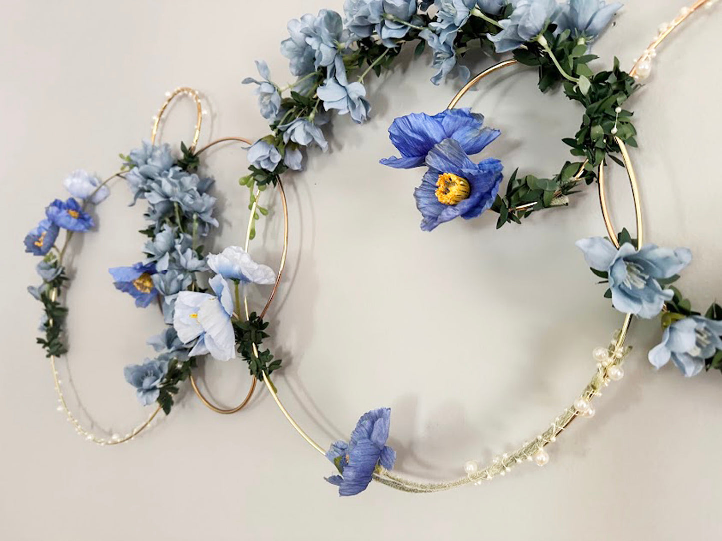 Modern Ceiling Floral Hoop Wedding Decor