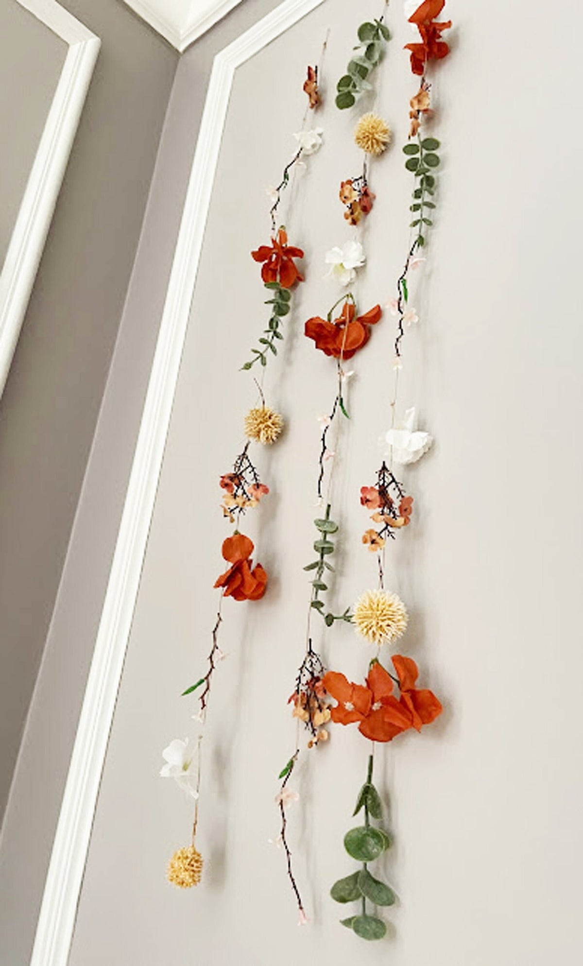 Cream and Rust Floral Garland for Fall
