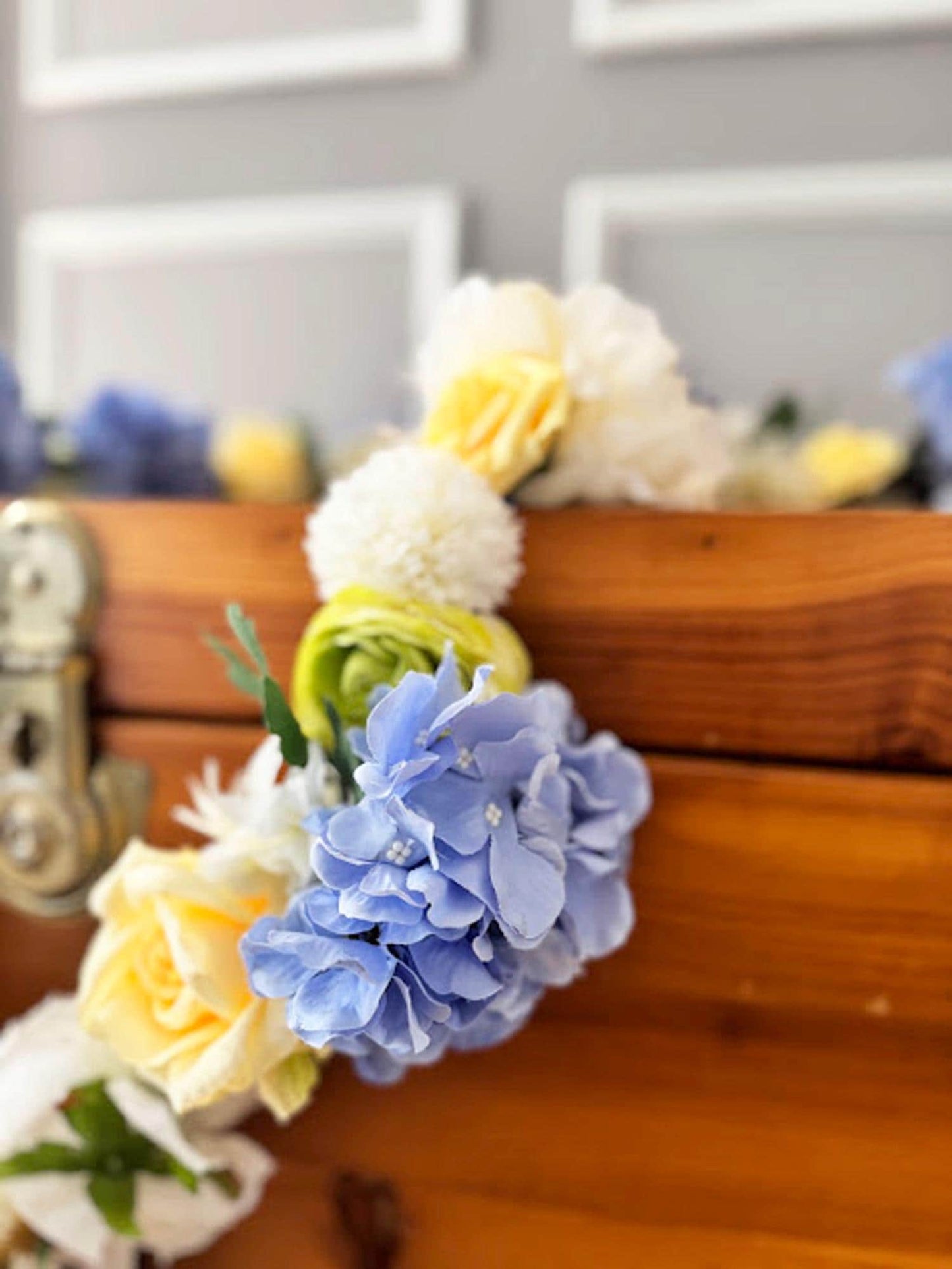 Blue Hydrangea Table Centerpiece