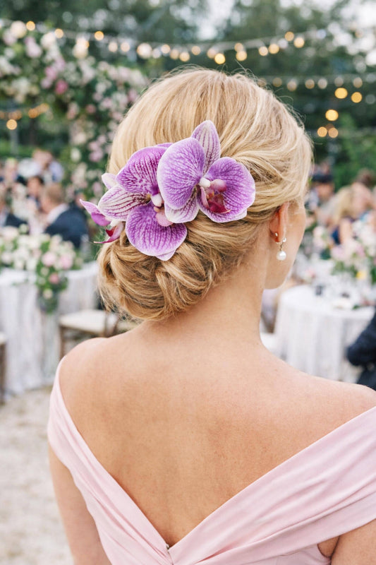 Tropical Orchid Hair Pins
