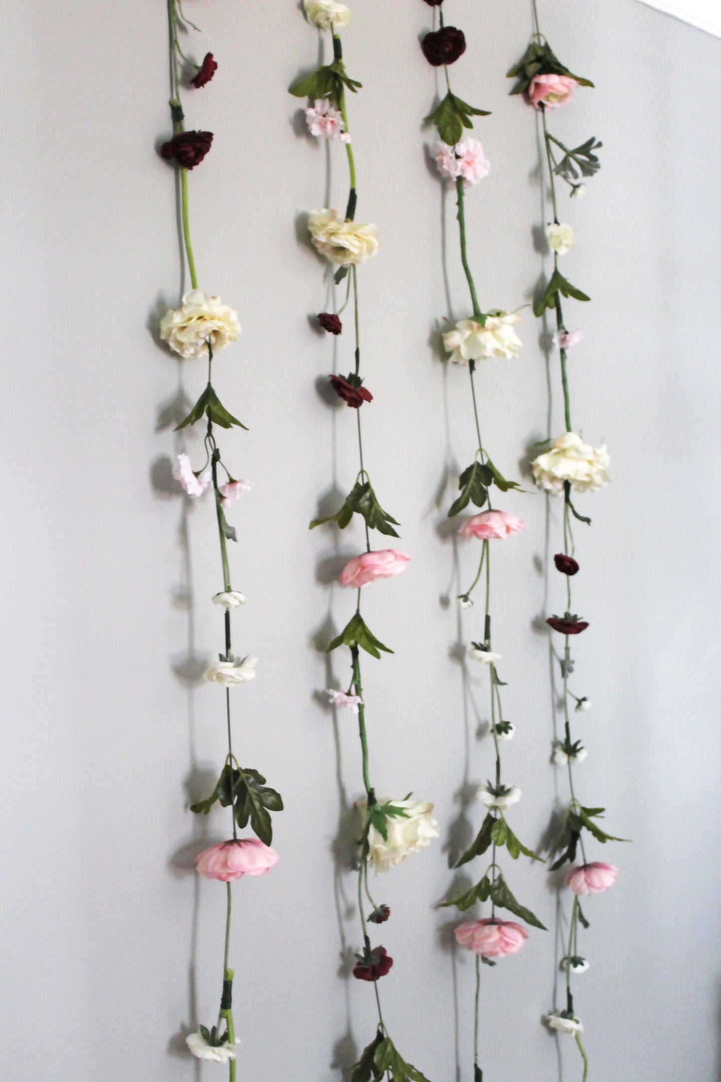 Pink & Burgundy Hanging Floral Garlands