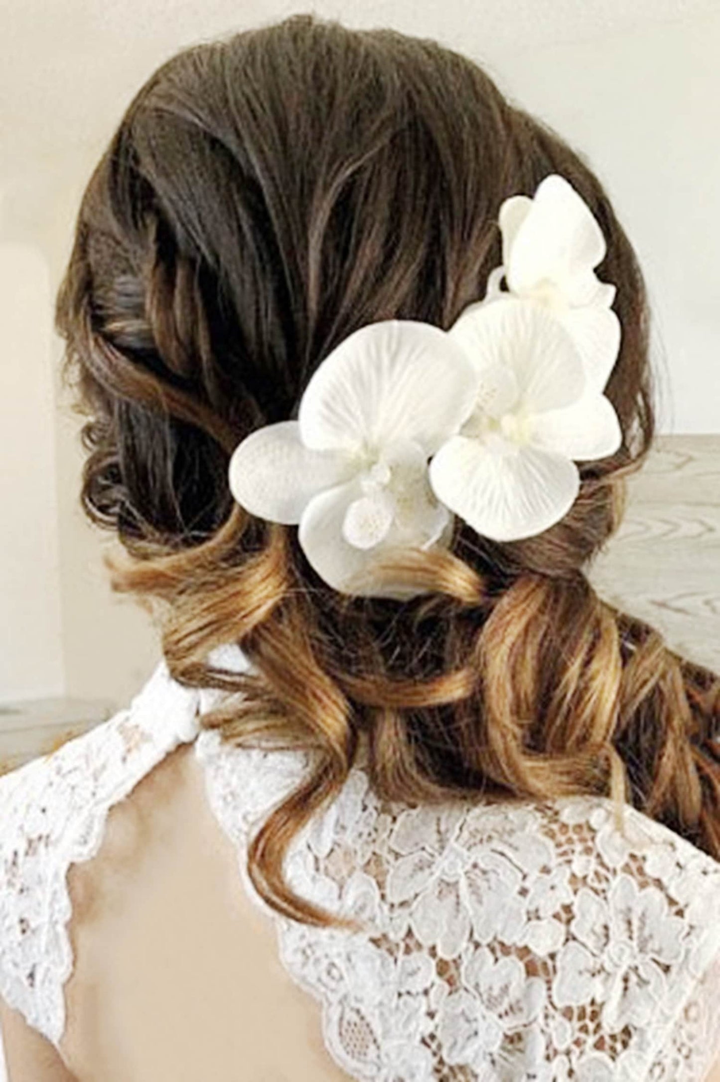 Bridal Orchid Hair Pins
