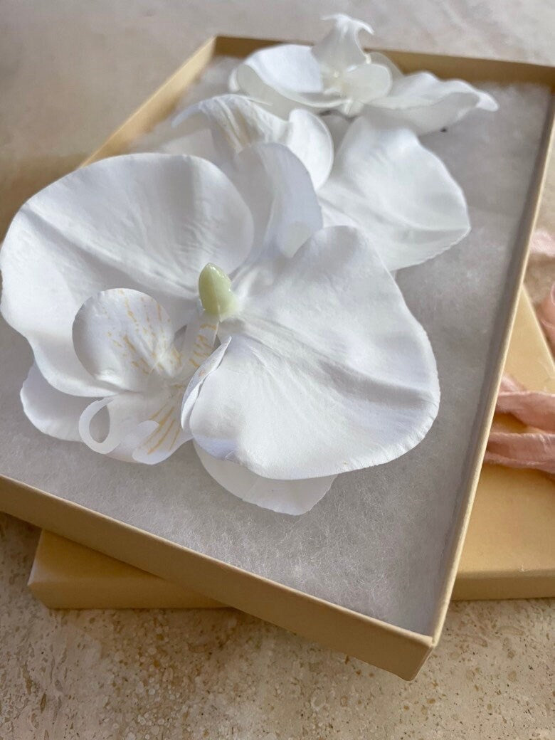 Bridal Orchid Hair Pins