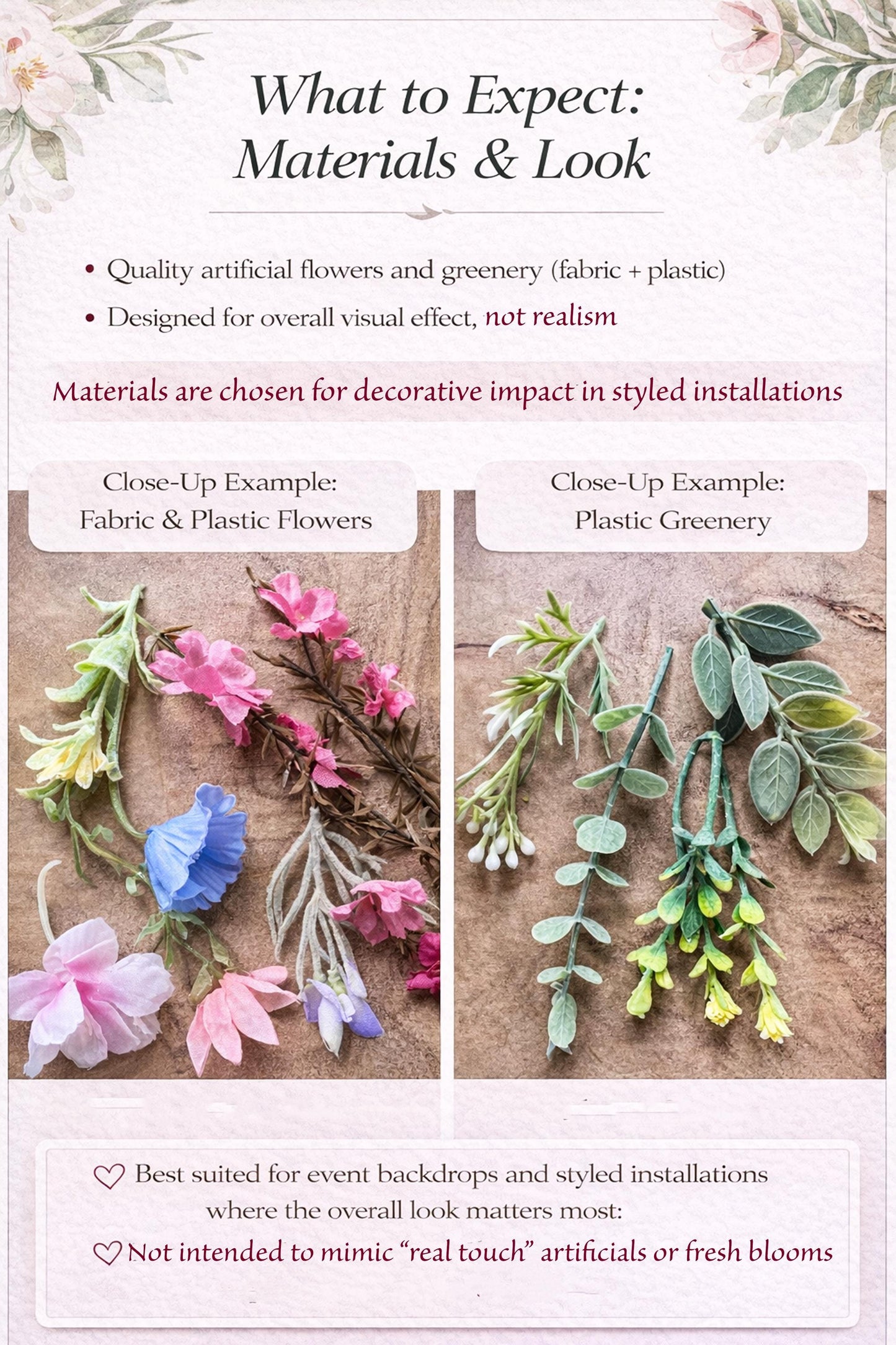 Peach & Pink Pastel Wildflower Hanging Garland