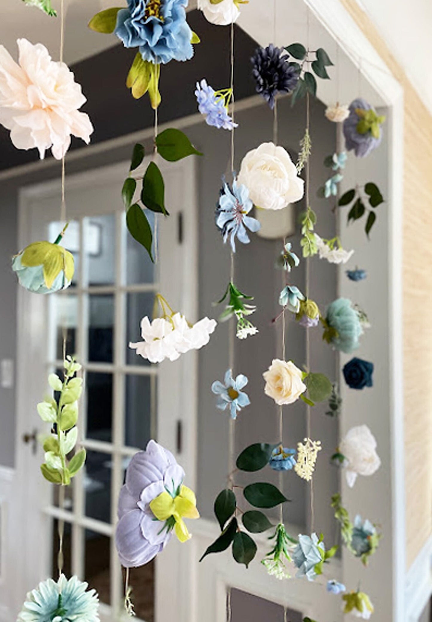 Blue & White Floating Flower Garland