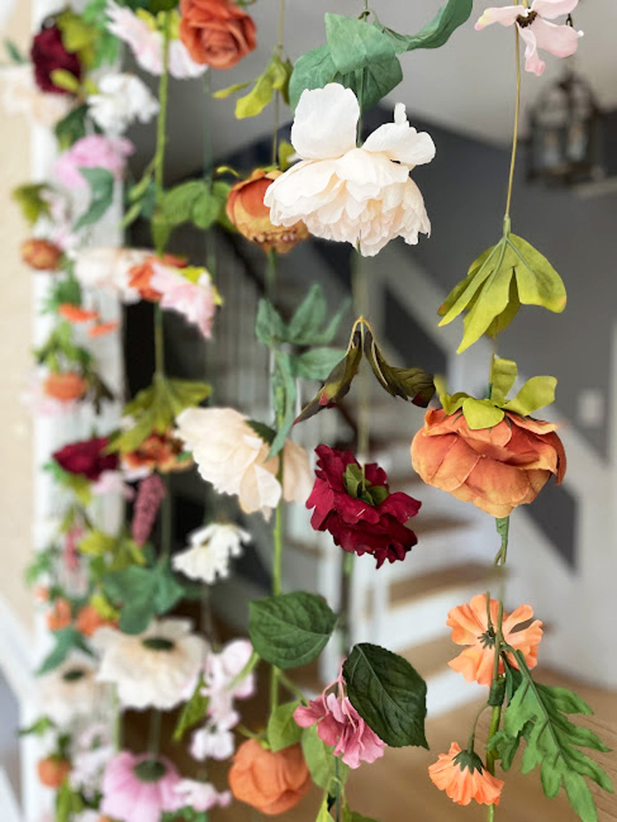 Cream, Burgundy and Terracotta Floral Garlands