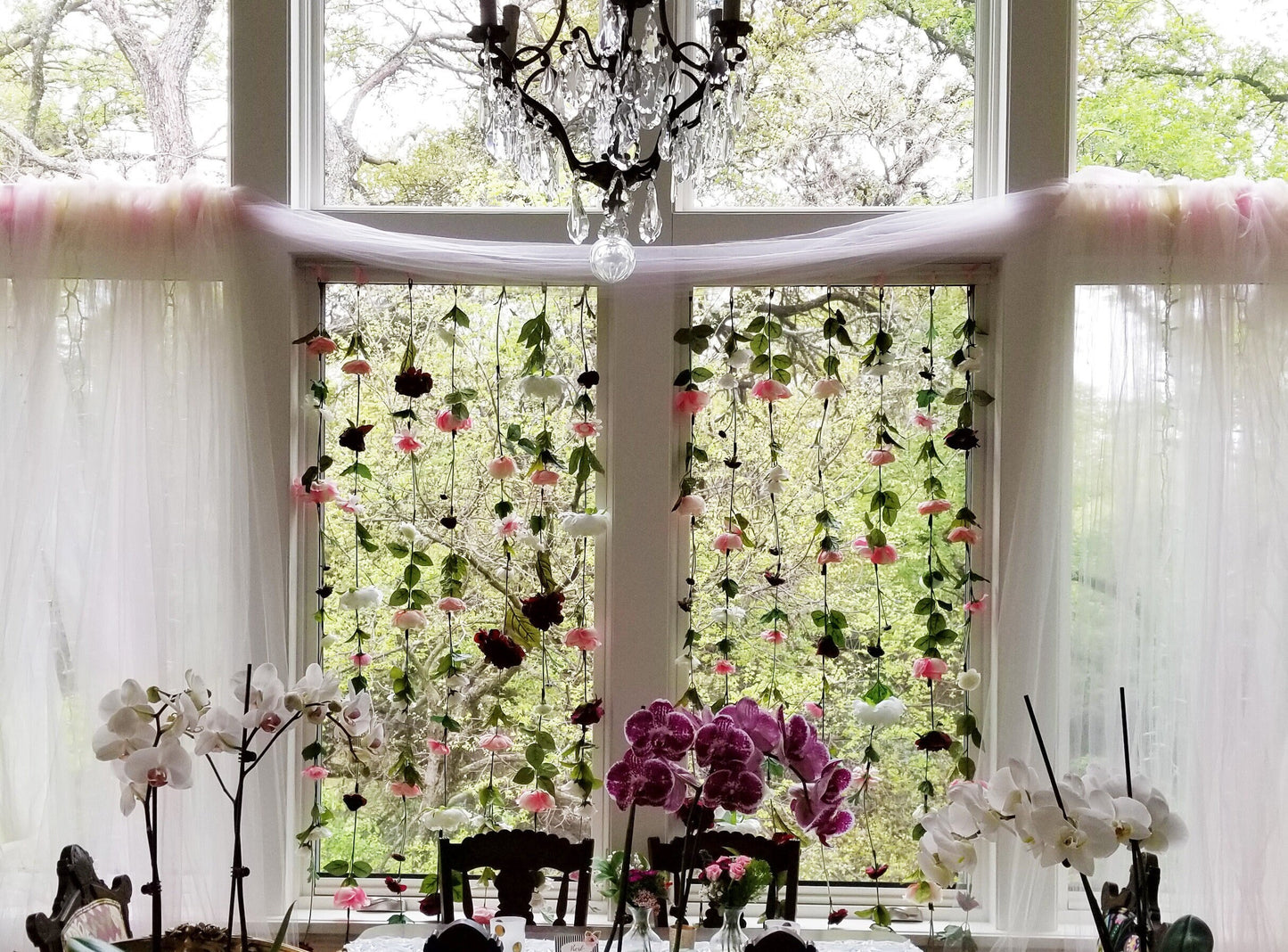 Pink & Burgundy Hanging Floral Garlands
