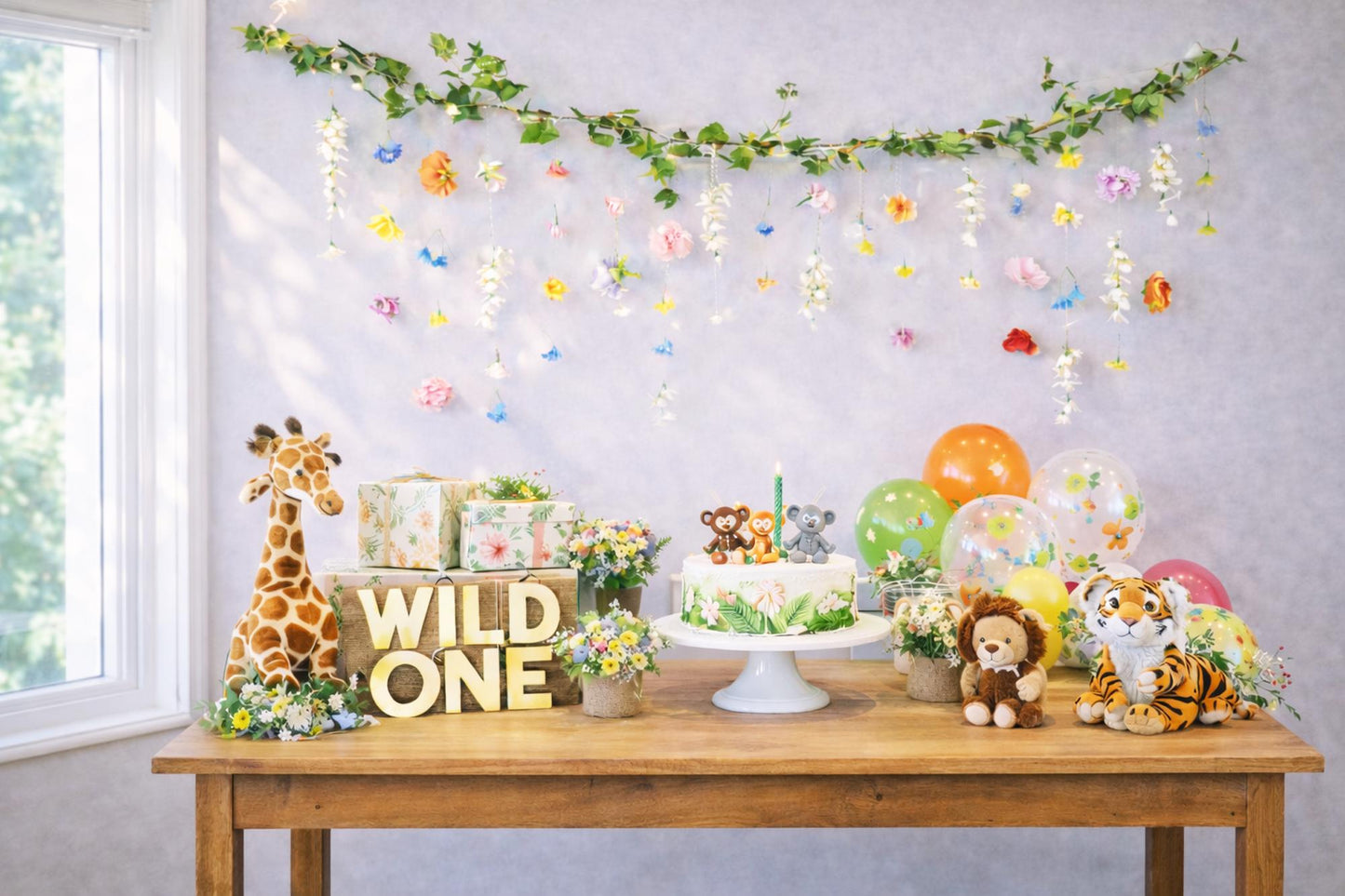 Colorful Cascading Flower Backdrop