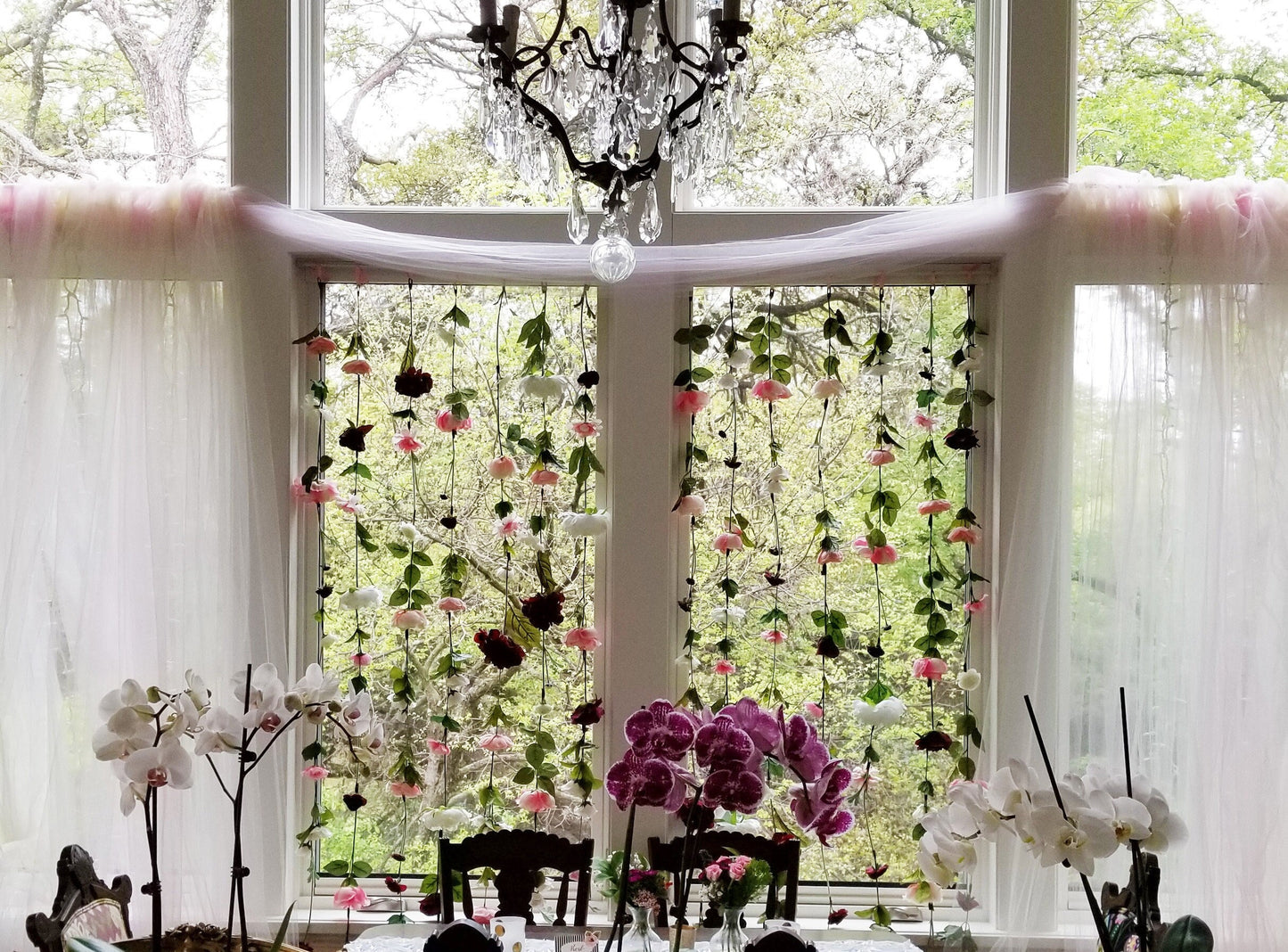 Romantic Burgundy & Blush Floral Garland for Weddings